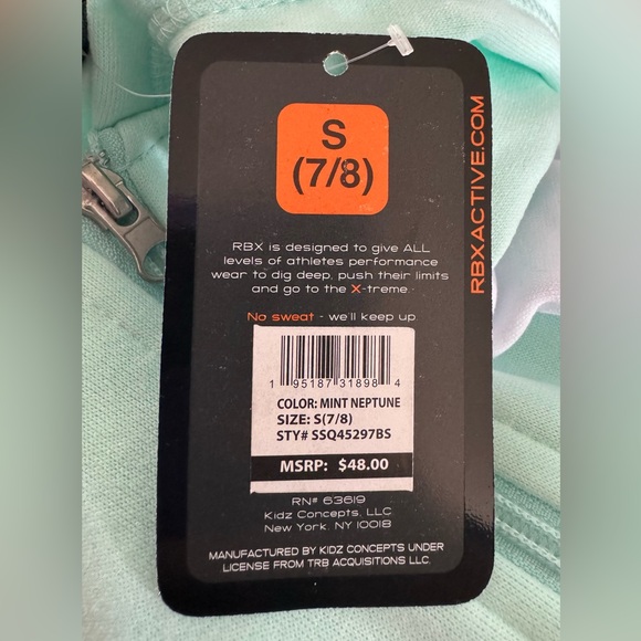 BNWT-RBX Girls' Active Sweatsuit Set - 2pc Fleece Hoodie Sweatshirt & Sweatpants - Picture 2 of 4